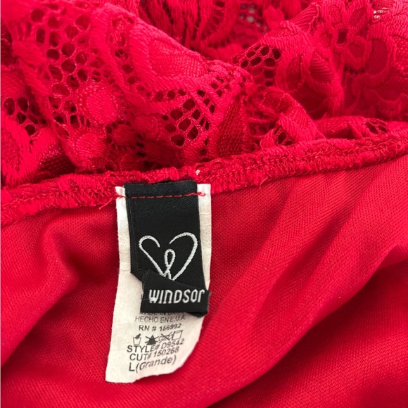 Windsor Gown Large Maxi Split V Neck Scallop Lace Floral Girlhoodcore Romantic - Picture 9 of 12